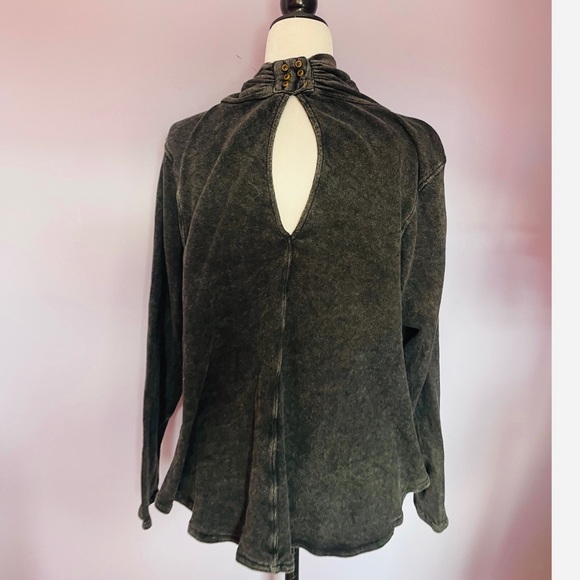 Free People New Romantics acid wash black top - Picture 7 of 7